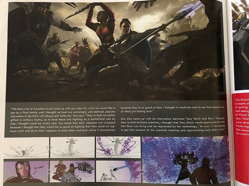 vengadores arte final de la película iron man shuri