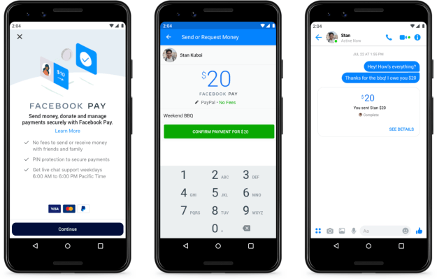 Facebook quiere que le pagues a la gente en Messenger, Instagram y WhatsApp con Facebook Pay