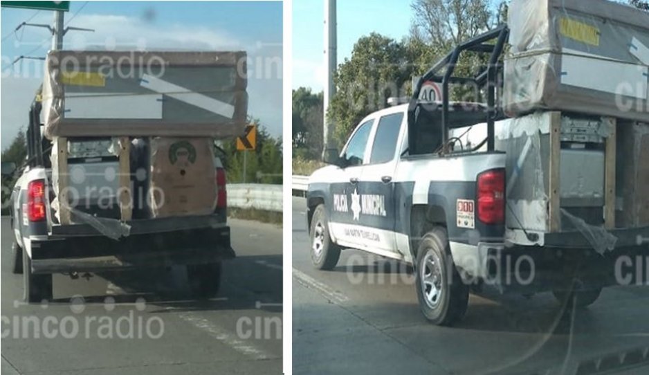 Patrulla no hacía mudanza, policías robaban electrodomésticos, fueron detenidos