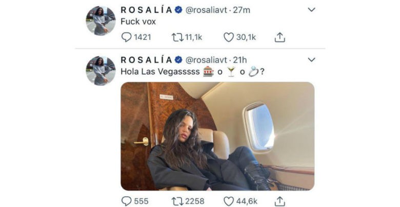“Fuck Vox”: el polémico tuit de Rosalía contra partido español de ultraderecha