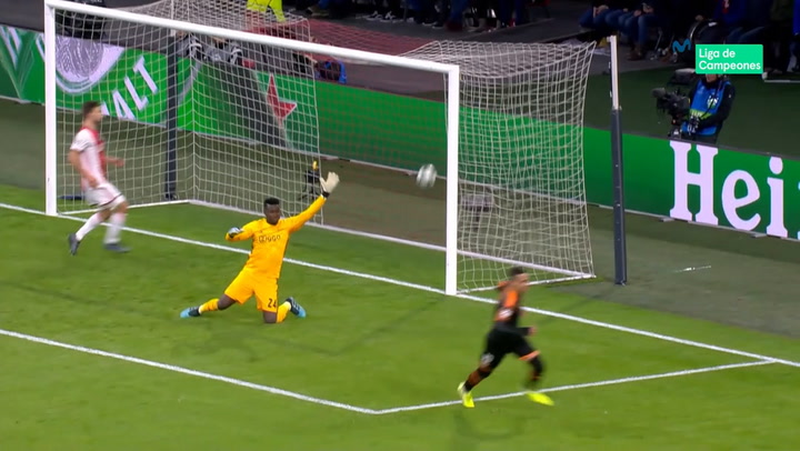 Champions League Ajax-Valencia. Gol de Rodrigo (0-1)