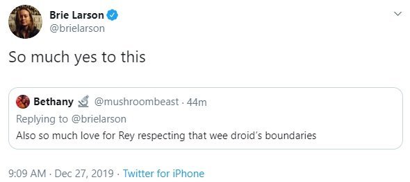 guerra de las galaxias el ascenso de skywalker brie larson d-o 2