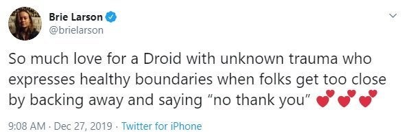 guerra de las galaxias el ascenso de skywalker brie larson d-o