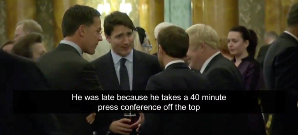 Graban a Trudeau, Macron, Johnson y Rutte aparentemente burlándose de Trump | Video