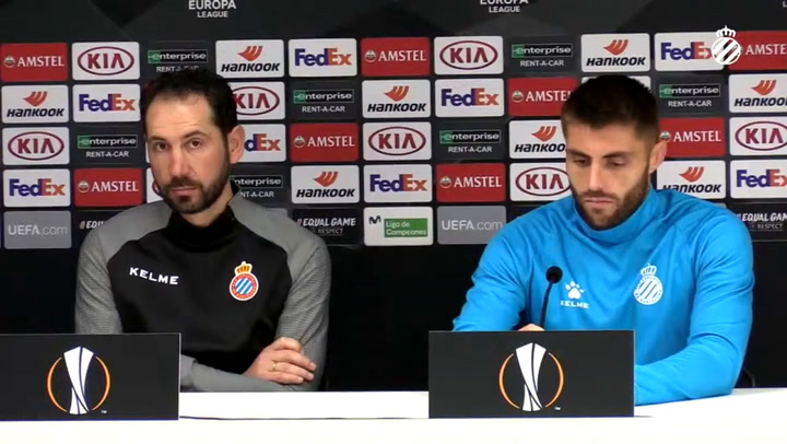 La rueda de prensa de Pablo Machín y David López (Espanyol) La rueda de prensa de Pablo Machín y David López (Espanyol)