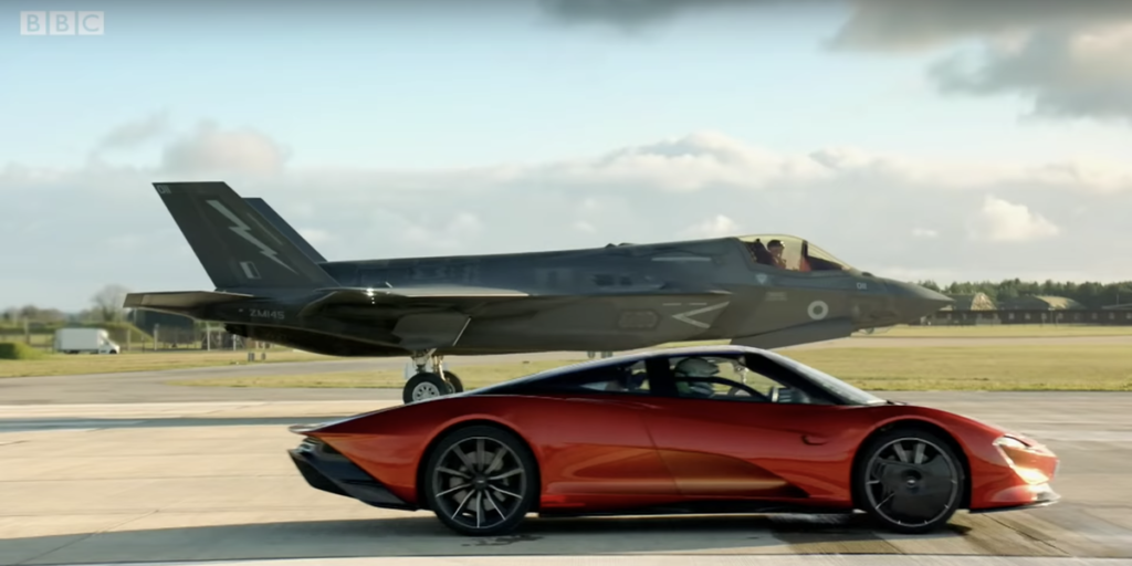 Top Gear compitió con un McLaren Speedtail contra un F-35