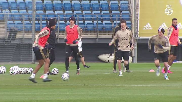 Última sesión del Real Madrid previa al debut en la Copa del Rey