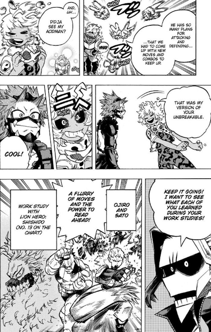 My Hero Academia Manga 256 Clase 1-A Resultados del estudio de nuevos poderes de trabajo