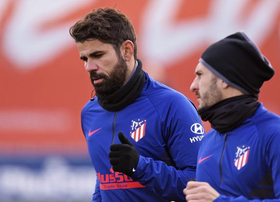 Diego Costa y Koke, en un entrenamiento del Atlético
