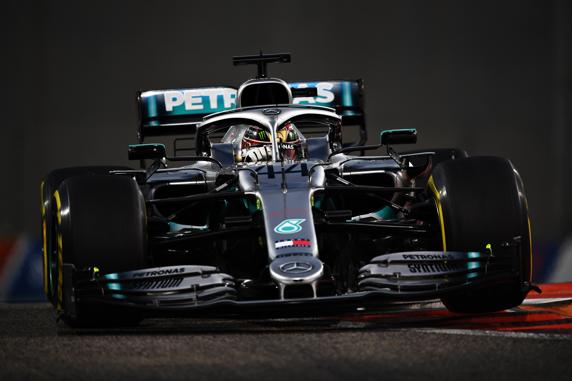 El Mercedes de Hamilton en Abu Dhabi 2019