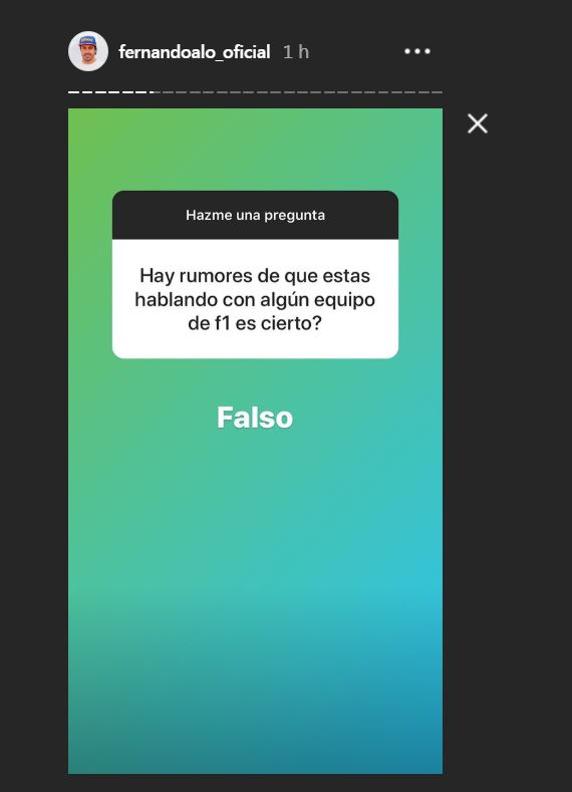 Alonso respondió a las preguntas de su Instagram