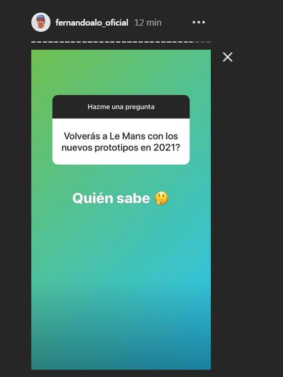 Alonso respondió a las preguntas de su Instagram