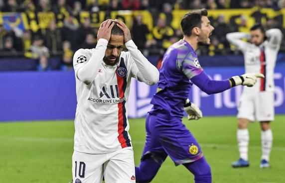 Neymar durante el partido de Champions frente al Borussia Dortmund
