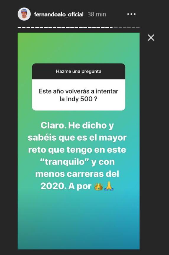 Alonso respondió a las preguntas de su Instagram