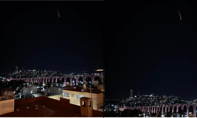 Caída de meteorito alcanza apreciarse en cielo de Querétaro, captan imágenes impresionantes