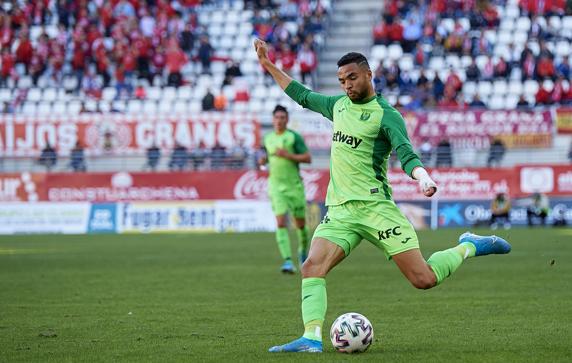 En Nesyri, en uno de sus últimos partidos con el Leganés antes de fichar por el Sevilla