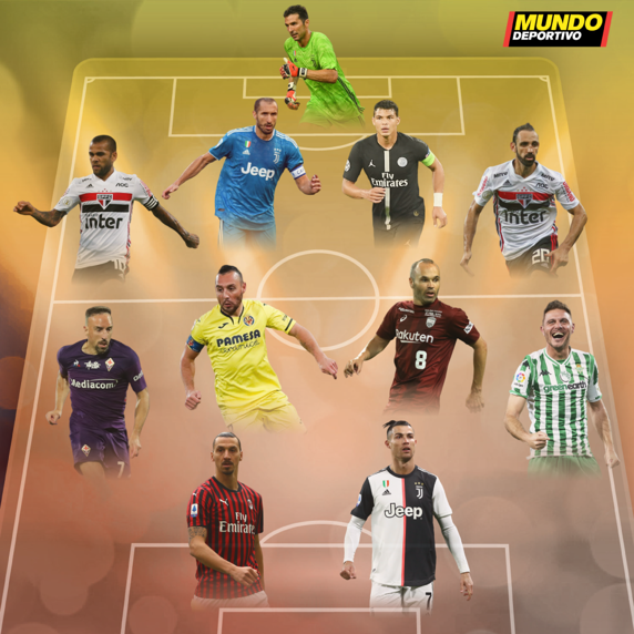 El mejor 11 de jugadores de fútbol mayores de 35 años