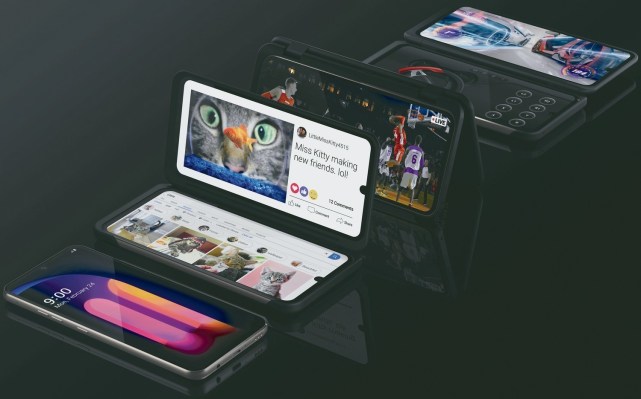 El último de LG tiene una segunda pantalla opcional y un conector para auriculares