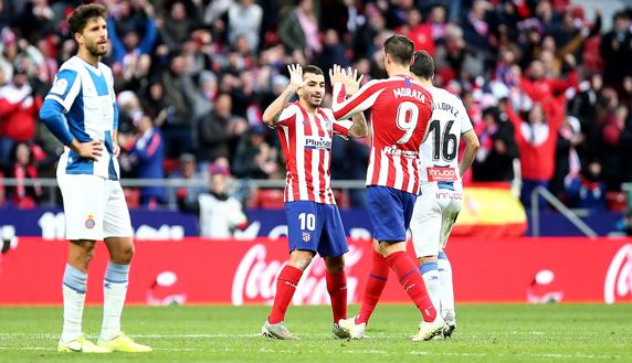 Partido entre el Atlético de Madrid y el Espanyol.