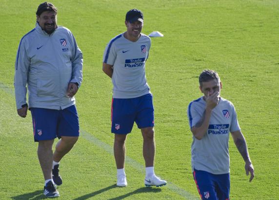 Germán Burgos, Diego Simeone y Nelson Vivas.