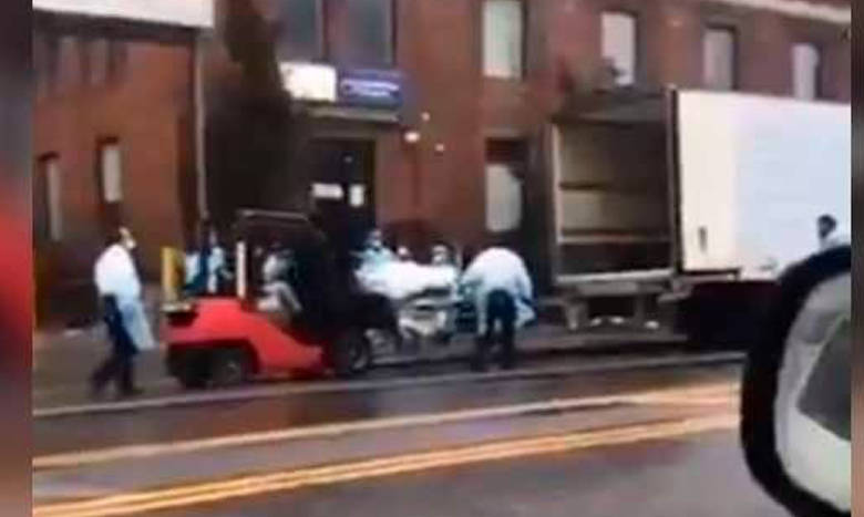 Así guardan muertos por Covid-19 en camiones en Nueva York | Video