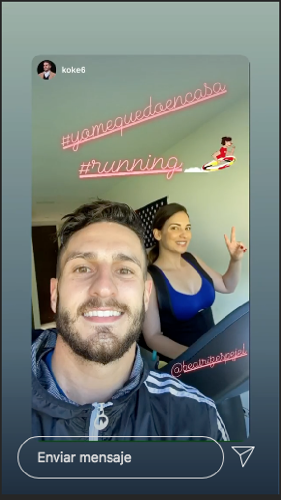 Los jugadores del Atlético de Madrid no descuidan el trabajo físico a pesar de la 'reclusión forzosa' por el coronavirus.