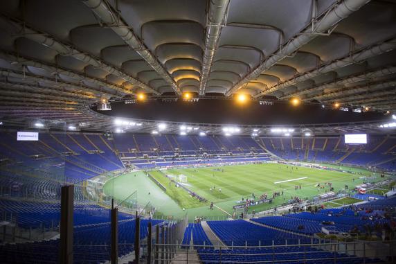 El Estadio Olímpico de Roma, sin espectadores. El fútbol italiano también está 'cerrado' por el coronavirus
