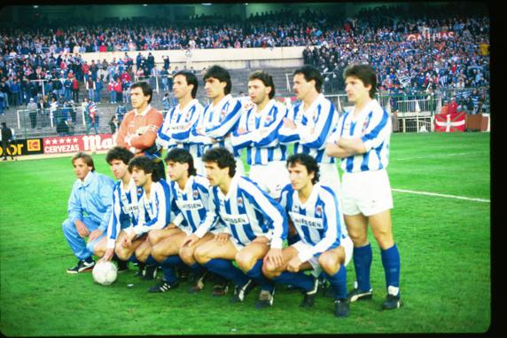 Arconada, Gorriz, Gajate, Lopez Rekarte, Larrañaga, Uralde, Jose Mari Bakero, Loren, Zamora, Aitor Txiki Begiristain