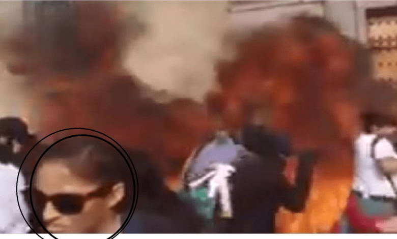 VIDEO: Identificada mujer que lanzó bomba molotov contra Palacio Nacional