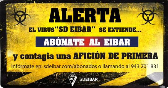 Imagen de una inserción publicitaria de la campaña de abonados del Eibar