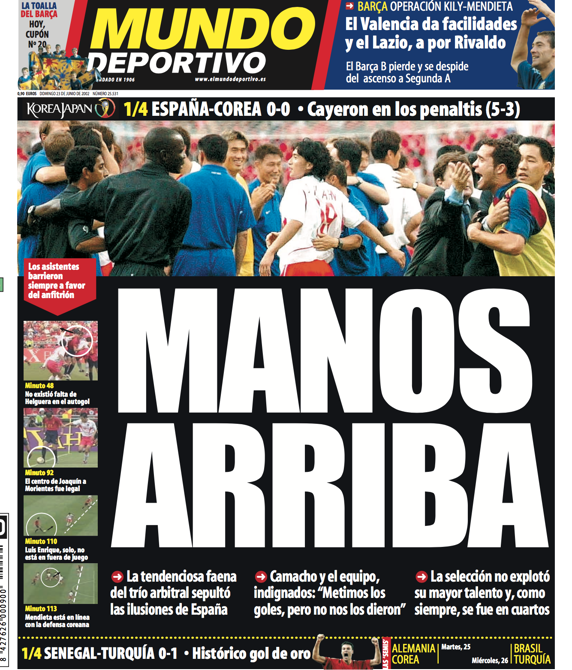 Portada España Corea 2002