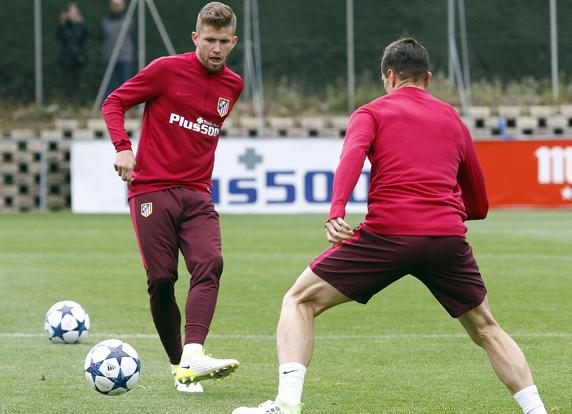 Atlético Madrid. Entrenamiento en el Cerro del Espino.