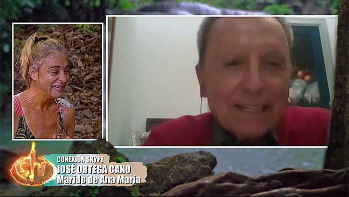Ana María Aldón ha recibido las mejores noticias desde España de manos de su marido. José Ortega Cano ha preferido ocultar la realidad más dura a su esposa durante el concurso / Telecinco