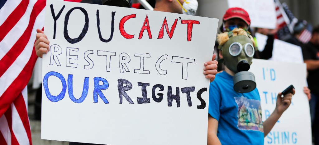 Más de 2 mil manifestantes protestaron en Washington contra confinamiento