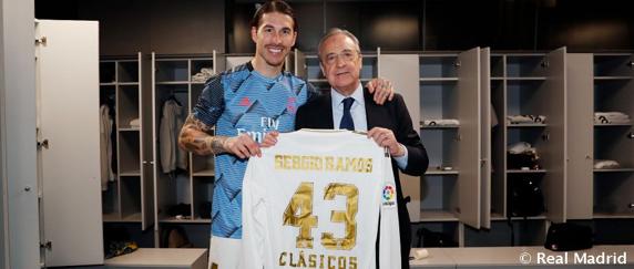 Sergio Ramos, con Florentino Pérez
