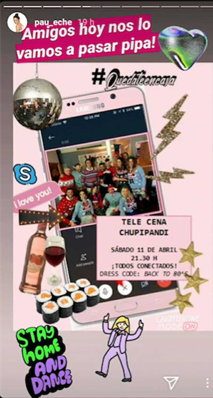 Paula anunciaba por la mañana el encuentro con sus amigos con una original invitación 2.0 / Instagram