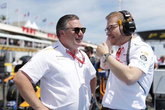 Zak Brown y Andreas Seidl, los dos máximos responsables de McLaren