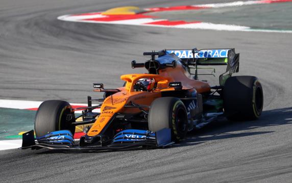 Sainz, con el McLaren en los pasados test de F1 en Barcelona