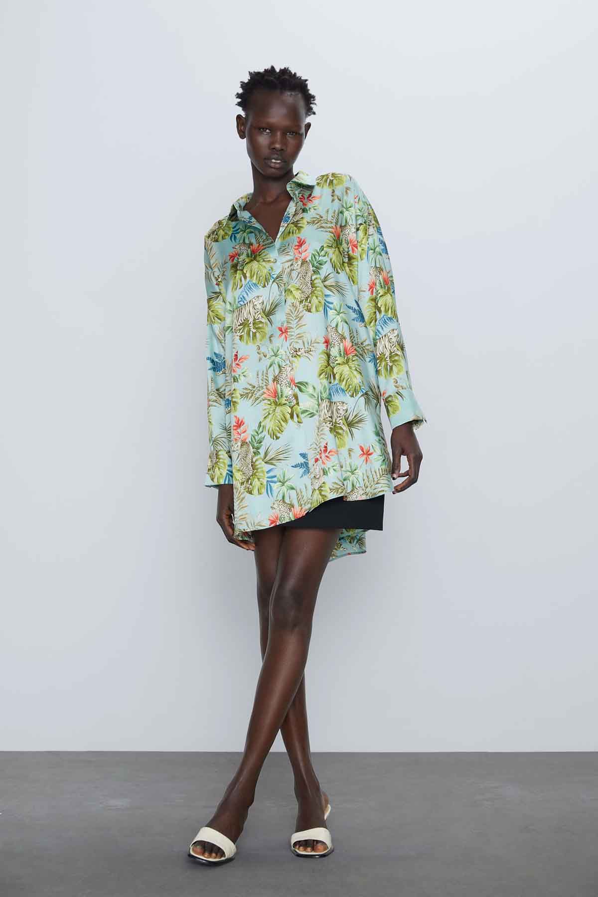 Camisa estampado tropical / Zara