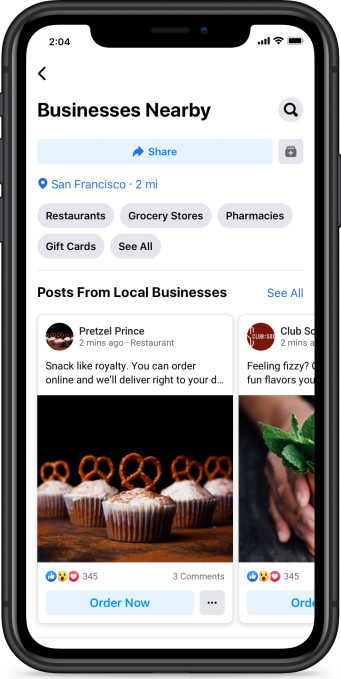 Empresas de Facebook cercanas