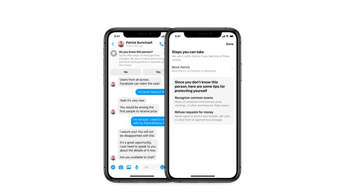 Facebook presenta la nueva protección de Messenger destinada a combatir estafas y amigos falsos