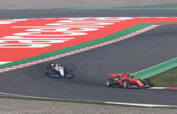 Leclerc y Russell en el circuit de Barcelona-Catalunya virtual