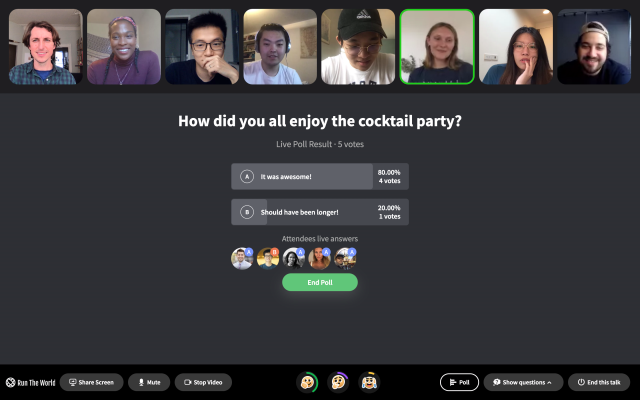 La startup de eventos virtuales Run The World consiguió $ 10.8 millones de a16z y Founders Fund