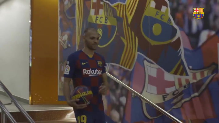 El primer día de Martin Braithwaite como nuevo jugador del Barça El primer día de Martin Braithwaite como nuevo jugador del Barça