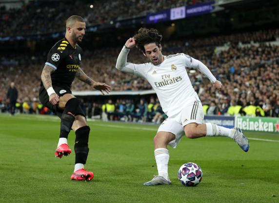 Isco en el duelo ante el Manchester City