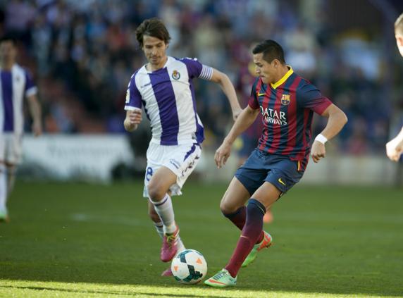 Alexis se enfrentó al Valladolid durante su etapa como jugador el FC Barcelona