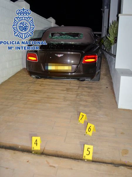 Escena del crimen en Marbella que se achaca a la banda de sicarios.