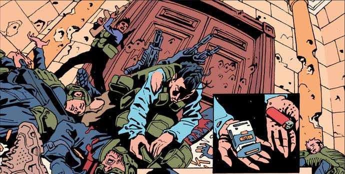 El arte de Leandro Fernández de The Old Guard v1, escrito por Greg Rucka