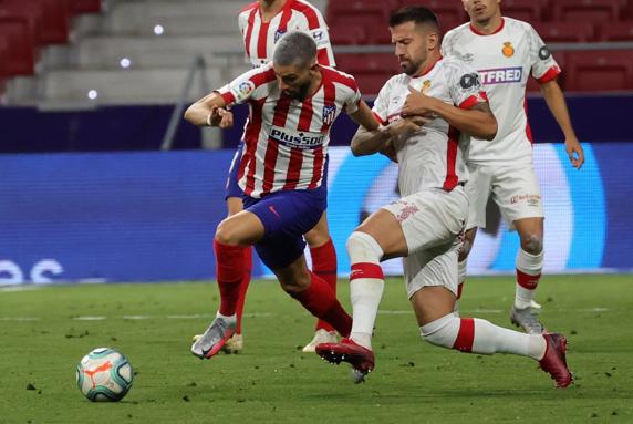 Carrasco, en el partido ente el Real Mallorca.