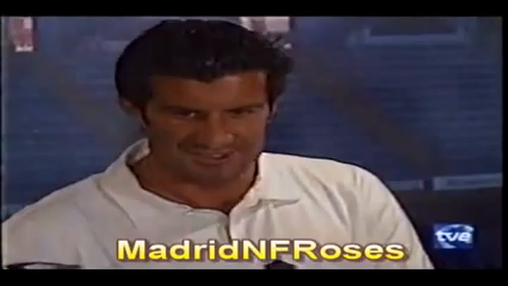 Así fue la presentación de Figo con el Real Madrid Así fue la presentación de Figo con el Real Madrid